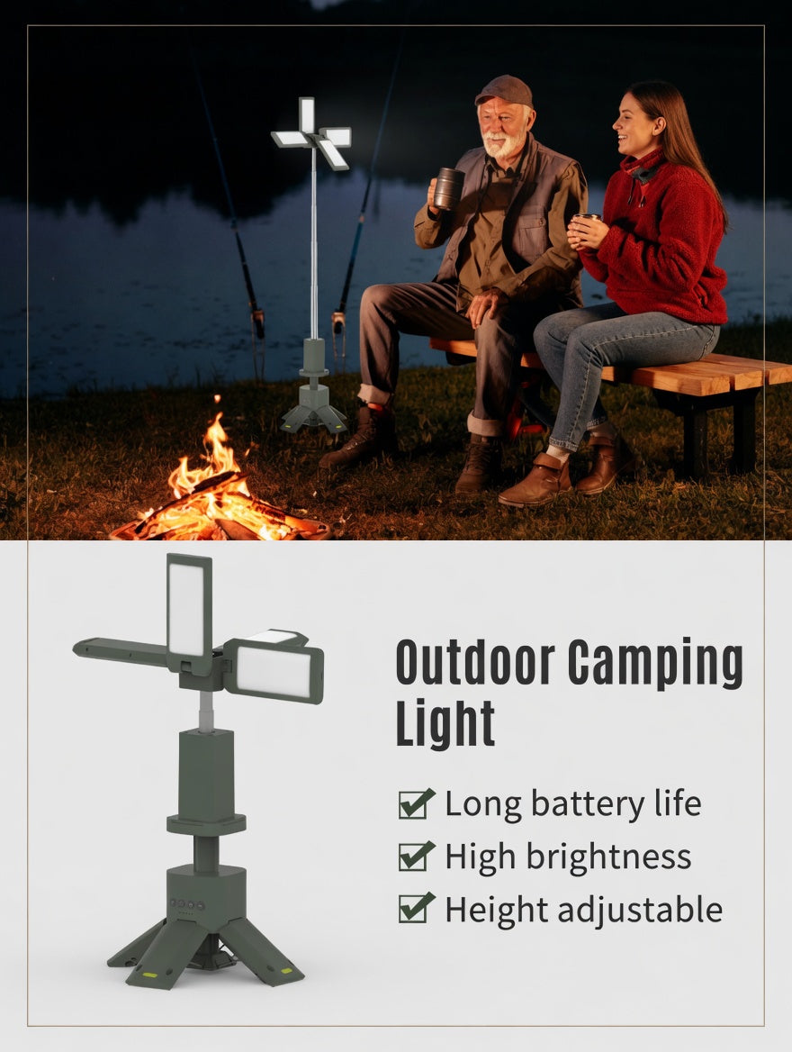 2-in-1 LED Camping Lantern & Flashlight with Adjustable Tripod